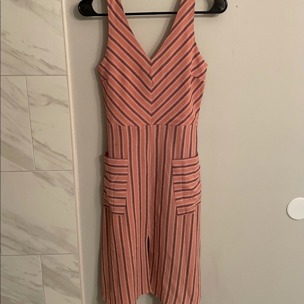 Moneau Sundress Salmon Stripe with Slit M